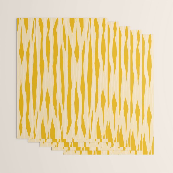 Abstract Organic Stripes Vertical Pattern in Mustard Yellow Wrapping Paper Gallery Image 3