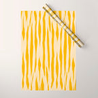Abstract Organic Stripes Vertical Pattern in Mustard Yellow Wrapping Paper Gallery Image 1