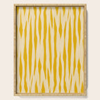 Abstract Organic Stripes Vertical Pattern in Mustard Yellow Serving Tray Gallery Image 1