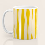 Abstract Organic Stripes Vertical Pattern in Mustard Yellow Coffee Mug Gallery Image 3