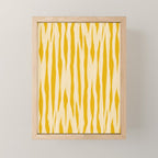 Abstract Organic Stripes Vertical Pattern in Mustard Yellow Mini Art Print Gallery Image 1