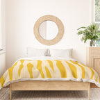 Abstract Organic Stripes Vertical Pattern in Mustard Yellow Duvet Cover Gallery Image 3