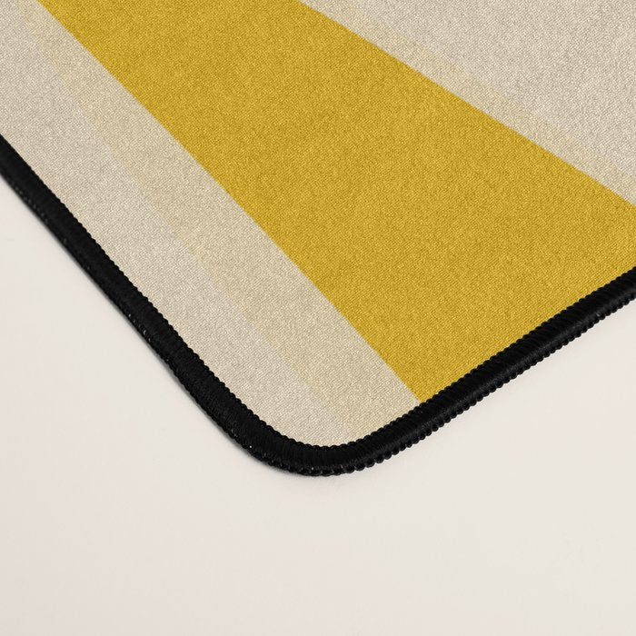 Abstract Organic Stripes Vertical Pattern in Mustard Yellow Desk Mat Gallery Image 4