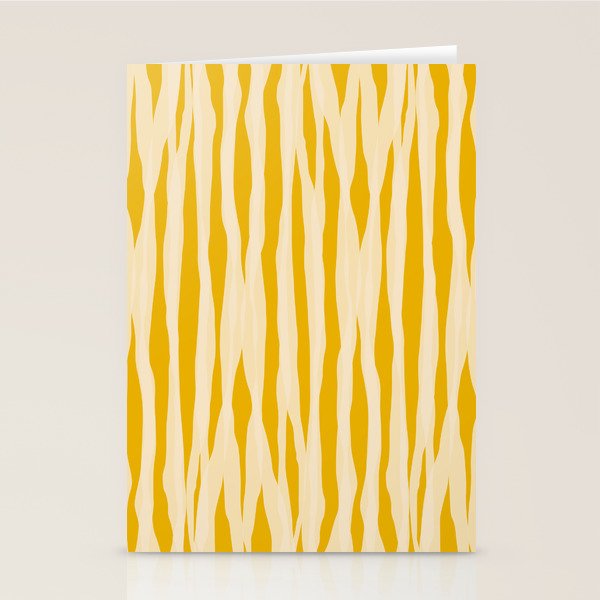 Abstract Organic Stripes Vertical Pattern in Mustard Yellow Stationery Card Gallery Image 2