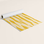 Abstract Organic Stripes Vertical Pattern in Mustard Yellow Yoga Mat Gallery Image 2