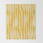 Abstract Organic Stripes Vertical Pattern in Mustard Yellow Throw Blanket Gallery Image 2