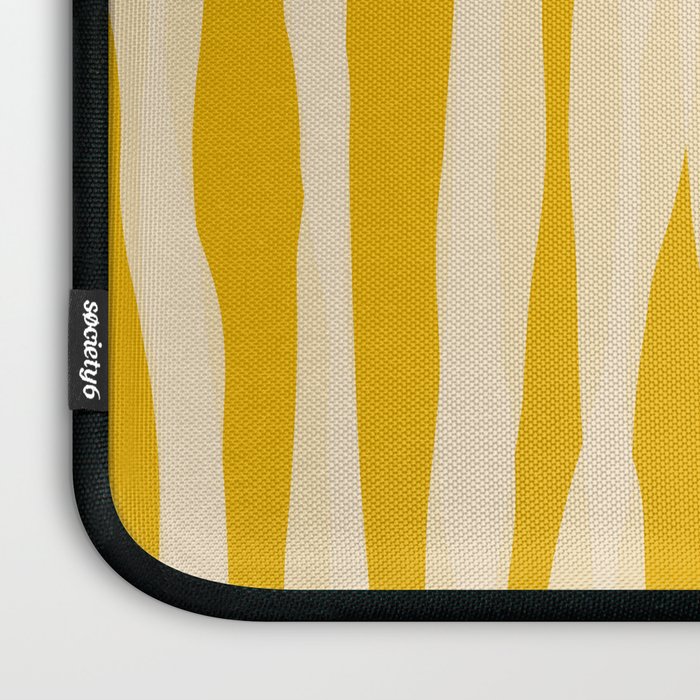 Abstract Organic Stripes Vertical Pattern in Mustard Yellow Laptop Sleeve Gallery Image 3