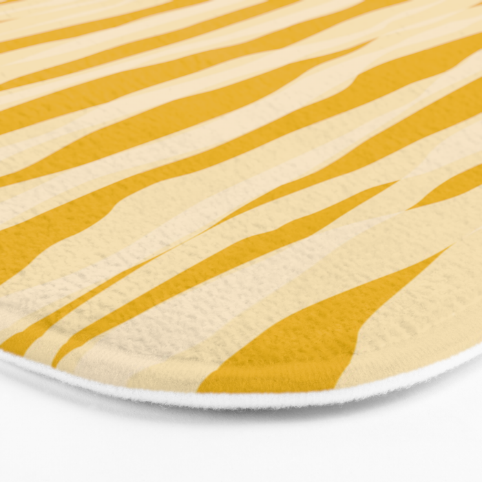 Abstract Organic Stripes Vertical Pattern in Mustard Yellow Bath Mat Gallery Image 3