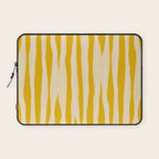 Abstract Organic Stripes Vertical Pattern in Mustard Yellow Laptop Sleeve Gallery Image 1