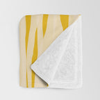 Abstract Organic Stripes Vertical Pattern in Mustard Yellow Throw Blanket Gallery Image 3