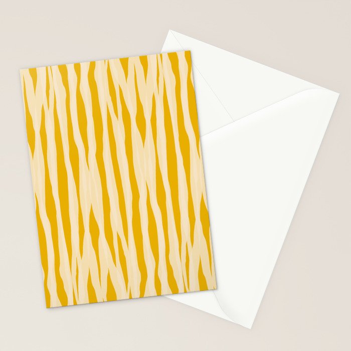 Abstract Organic Stripes Vertical Pattern in Mustard Yellow Stationery Card Gallery Image 2
