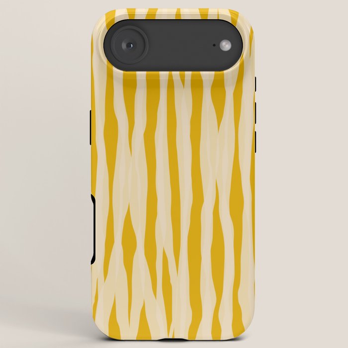 Abstract Organic Stripes Vertical Pattern in Mustard Yellow iPhone Case Gallery Image 6