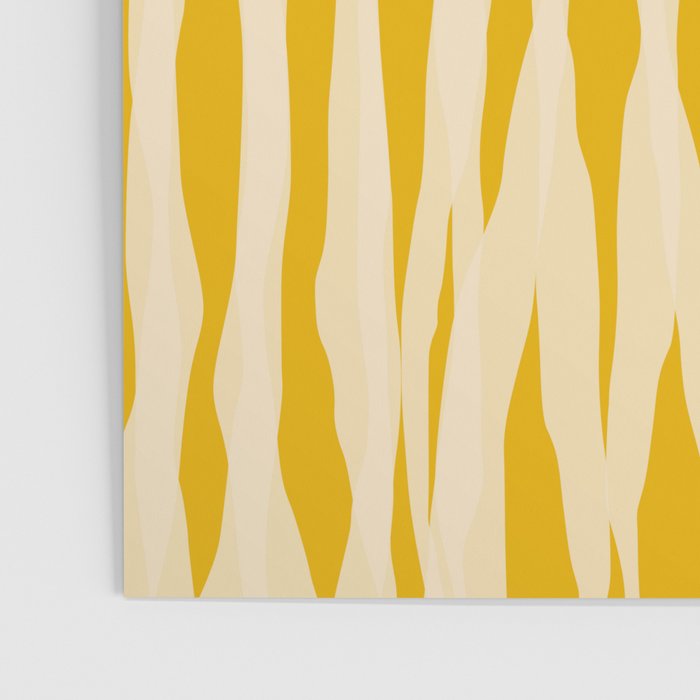 Abstract Organic Stripes Vertical Pattern in Mustard Yellow Poster Gallery Image 3