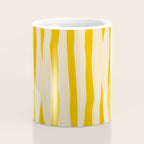 Abstract Organic Stripes Vertical Pattern in Mustard Yellow Coffee Mug Gallery Image 4