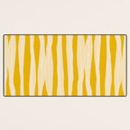 Abstract Organic Stripes Vertical Pattern in Mustard Yellow Desk Mat Gallery Image 3