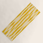Abstract Organic Stripes Vertical Pattern in Mustard Yellow Yoga Mat Gallery Image 1