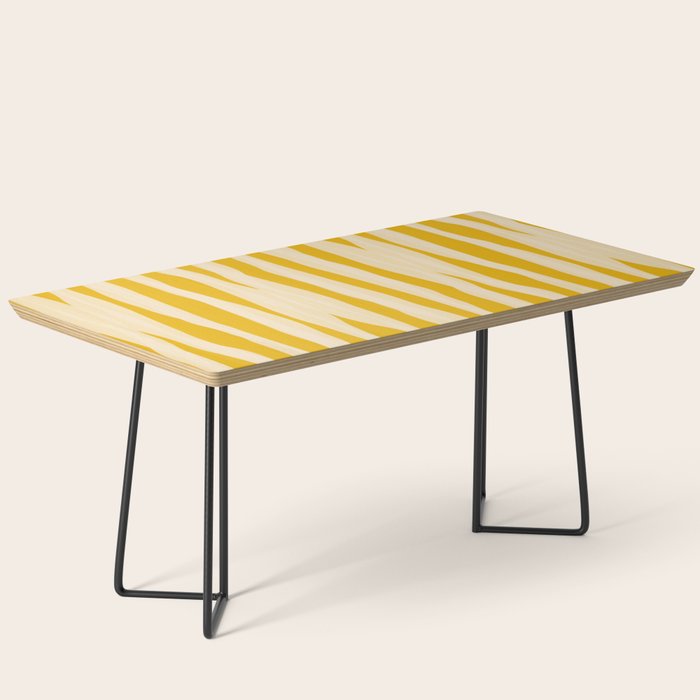 Abstract Organic Stripes Vertical Pattern in Mustard Yellow Coffee Table Gallery Image 1