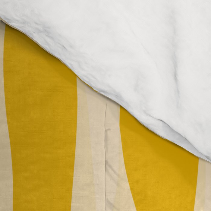 Abstract Organic Stripes Vertical Pattern in Mustard Yellow Comforter Gallery Image 4
