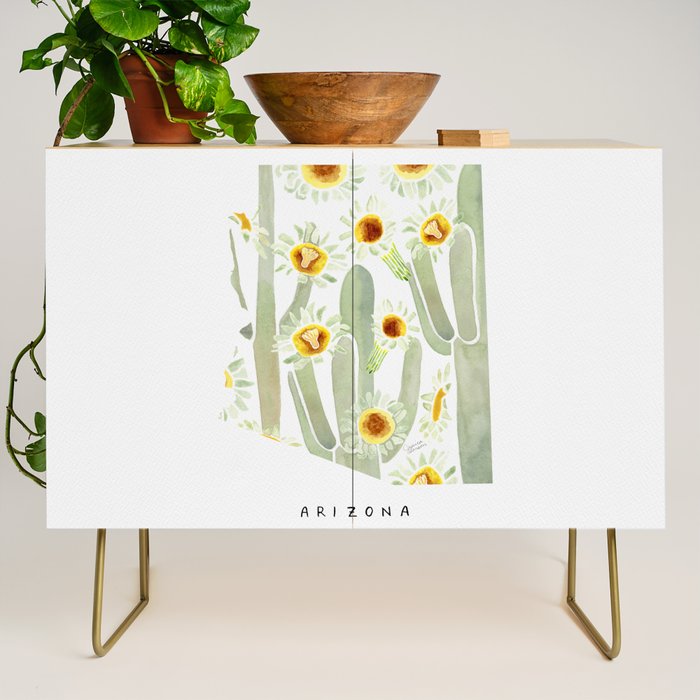 Arizona State Saguaro Cactus Blossoms Credenza Gallery Image 1