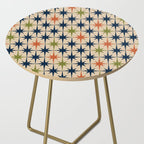 Atomic Age 1950s Starburst Pattern in Mid Mod Orange, Olive Green, Navy Blue, and Beige Side Table Gallery Image 2