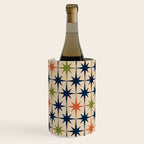 Atomic Age 1950s Starburst Pattern in Mid Mod Orange, Olive Green, Navy Blue, and Beige Wine Chiller Gallery Image 2