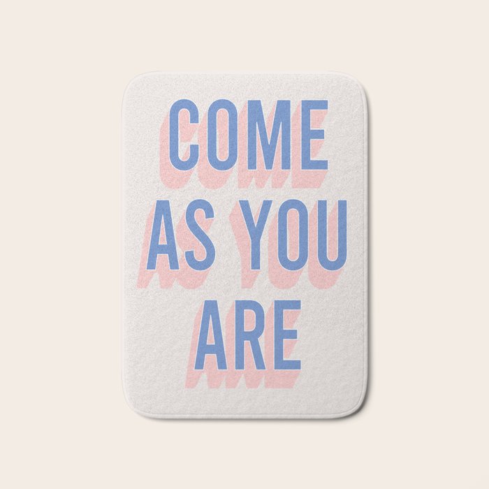 Come As You Are (Blue Pink) Bath Mat Gallery Image 1