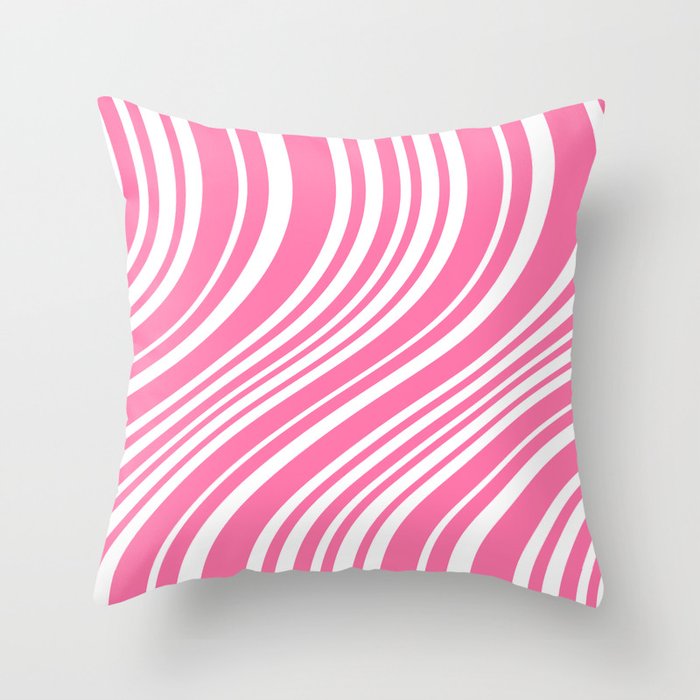 Wavy Stripes XXXIII - 90s Barbie Pink Throw Pillow Gallery Image 6