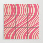 Wavy Stripes XXXIII - 90s Barbie Pink Wood Wall Art Gallery Image 1