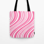 Wavy Stripes XXXIII - 90s Barbie Pink Tote Bag Gallery Image 1