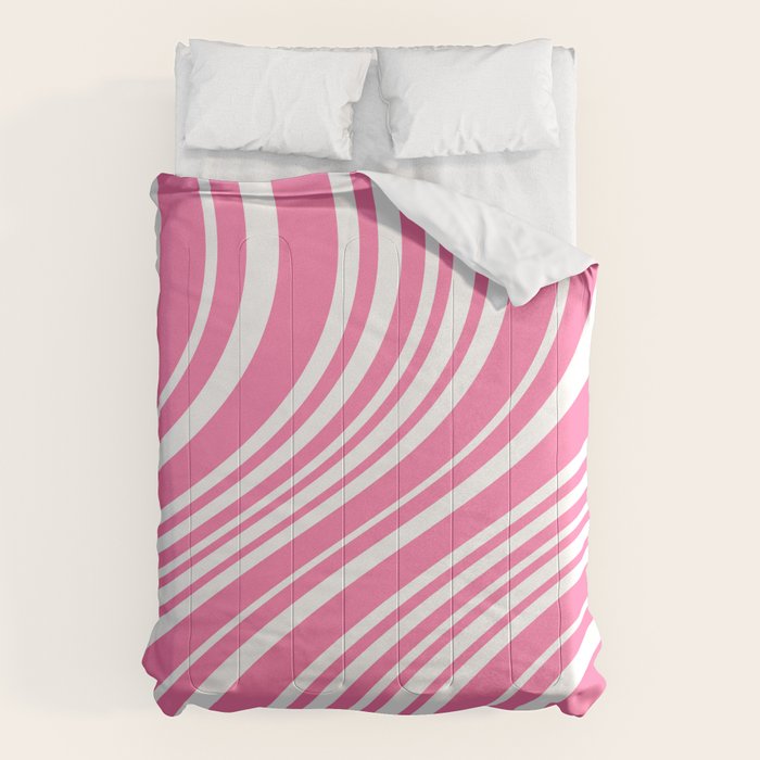 Wavy Stripes XXXIII - 90s Barbie Pink Comforter Gallery Image 1