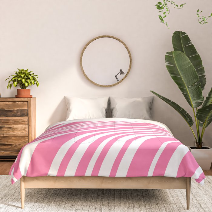 Wavy Stripes XXXIII - 90s Barbie Pink Comforter Gallery Image 3