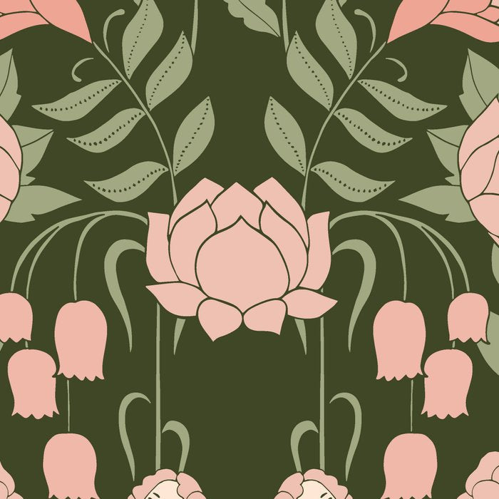 Mystery Garden Victorian Green Floral Faces Coffee Mug Gallery Image 2