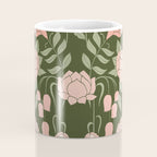 Mystery Garden Victorian Green Floral Faces Coffee Mug Gallery Image 4