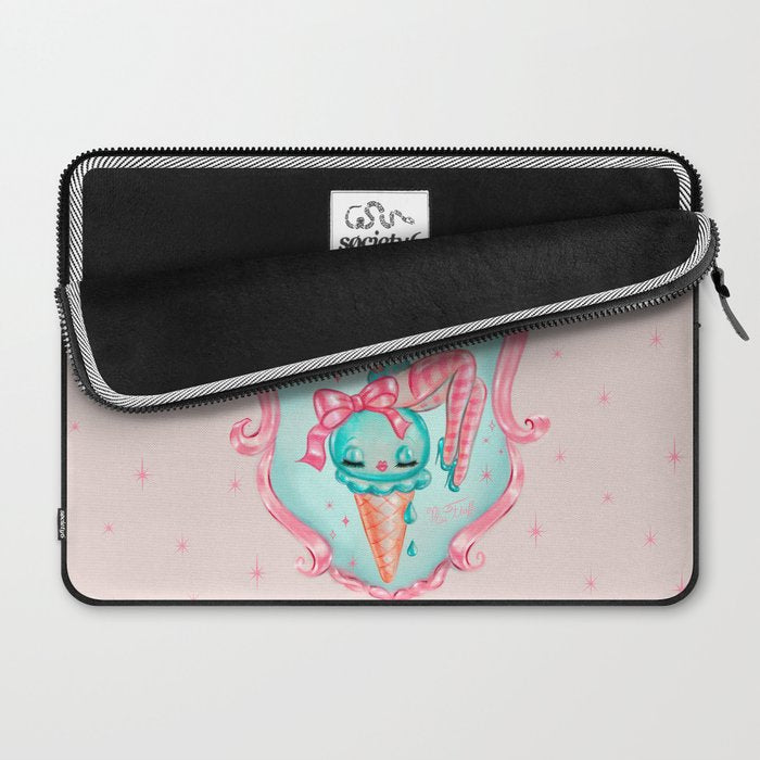 Candy Blue Ice Cream Pin Up Doll Laptop Sleeve Gallery Image 2