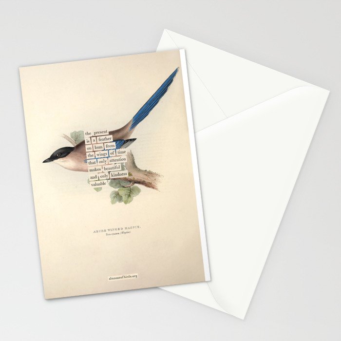 Bird Divinations: Azure Magpie (about: almanacofbirds.org) Stationery Card Gallery Image 2