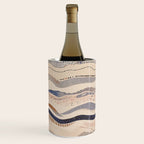 Organic Earth Tones Abstract - Flowing Minimalist Pattern with Waves Dots Wine Chiller Gallery Image 3
