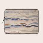Organic Earth Tones Abstract - Flowing Minimalist Pattern with Waves Dots Laptop Sleeve Gallery Image 1