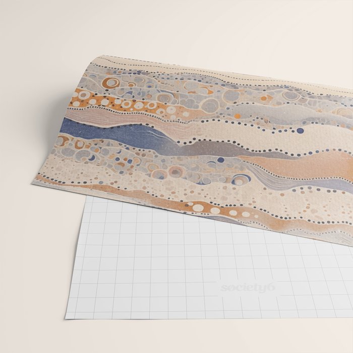 Organic Earth Tones Abstract - Flowing Minimalist Pattern with Waves Dots Wrapping Paper Gallery Image 2