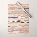 Organic Earth Tones Abstract - Flowing Minimalist Pattern with Waves Dots Wrapping Paper Gallery Image 1