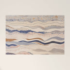 Organic Earth Tones Abstract - Flowing Minimalist Pattern with Waves Dots Welcome Mat Gallery Image 1