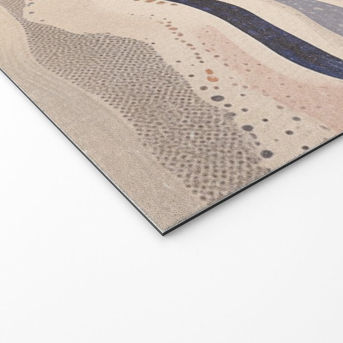 Organic Earth Tones Abstract - Flowing Minimalist Pattern with Waves Dots Welcome Mat Gallery Image 2