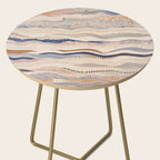 Organic Earth Tones Abstract - Flowing Minimalist Pattern with Waves Dots Side Table Gallery Image 2