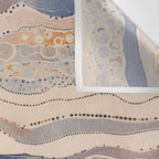 Organic Earth Tones Abstract - Flowing Minimalist Pattern with Waves Dots Wall Tapestry Gallery Image 3