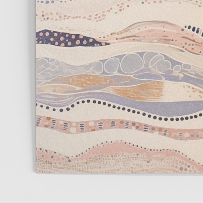 Organic Earth Tones Abstract - Flowing Minimalist Pattern with Waves Dots Poster Gallery Image 3