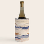 Organic Earth Tones Abstract - Flowing Minimalist Pattern with Waves Dots Wine Chiller Gallery Image 2