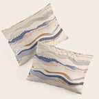 Organic Earth Tones Abstract - Flowing Minimalist Pattern with Waves Dots Pillow Sham Gallery Image 3