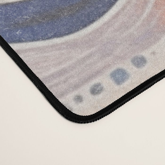 Organic Earth Tones Abstract - Flowing Minimalist Pattern with Waves Dots Desk Mat Gallery Image 4