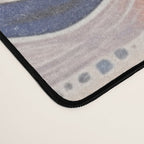 Organic Earth Tones Abstract - Flowing Minimalist Pattern with Waves Dots Desk Mat Gallery Image 4