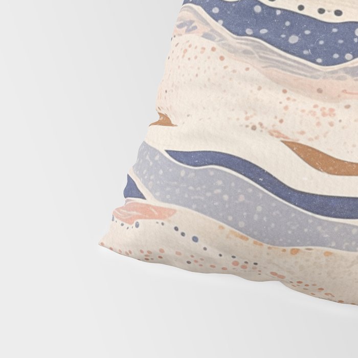 Organic Earth Tones Abstract - Flowing Minimalist Pattern with Waves Dots Pillow Sham Gallery Image 4