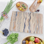 Organic Earth Tones Abstract - Flowing Minimalist Pattern with Waves Dots Cutting Board Gallery Image 2